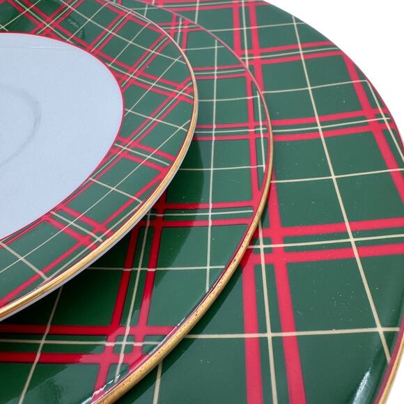 Vintage Salad Plates (4) Tartan Plaid by Royal Doulton Set of 4 - Picture 1 of 12